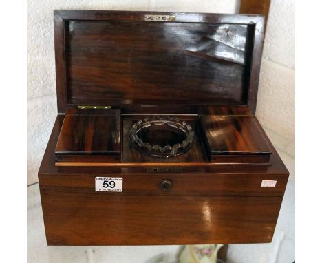 Victorian rosewood tea caddy