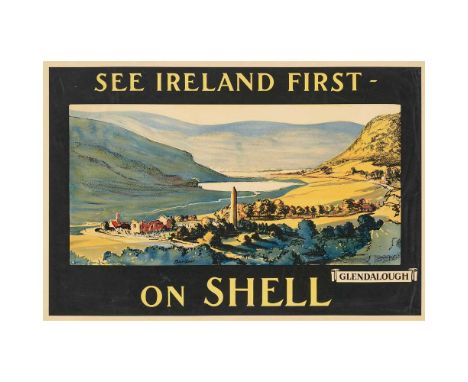 Anthony Raine Barker (1880- 1960) See Ireland First on Shell - Glendalough lithographic poster, c.1925, condition B+; backed 