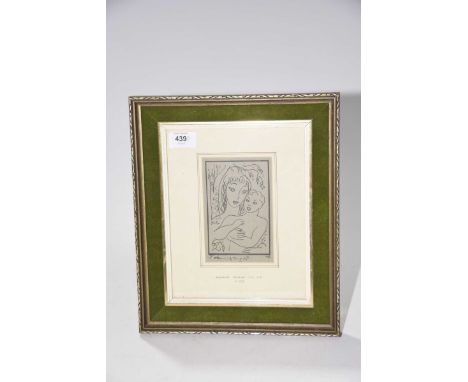 Edward Wolfe (British) 1897–1982 'Child and Mother' Print of a pen drawing, signed 'Johannesburg 57' with artists signature t