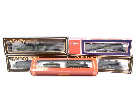 Five boxed '00' gauge locomotives and tendersComprising Hornby Railways R392 4-4-0 locomotive no. 3821 'County of Bedford' wi