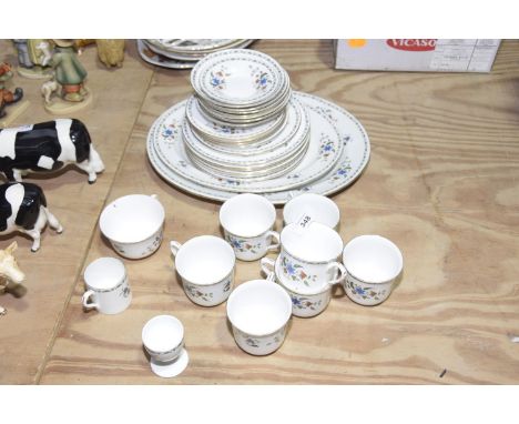 A Shelley 'Chelsea' pattern part tea and dinner serviceTo include seven teacups, breakfast cup, coffee can, egg cup, six sauc