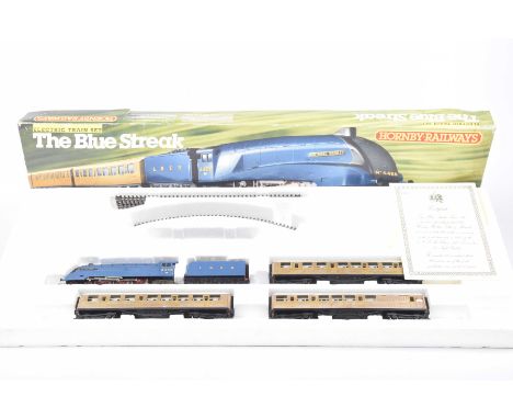 A Hornby Railways '00' gauge electric train set'The Blue Streak' with certificate, R.682 containing LNER Class A4 4-6-2 locom