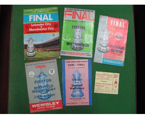 F.A. Cup Final Programmes, 1969, 68, 67, 66; together with Chelsea v. Sheffield Wednesday semi and ticket.