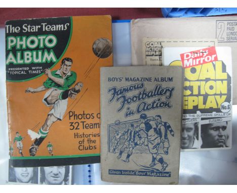 1955 FA Cup Final Ticket, Daily Mirror flick books club sticker annuals, postcards, Sherman's player portraits, book of footb