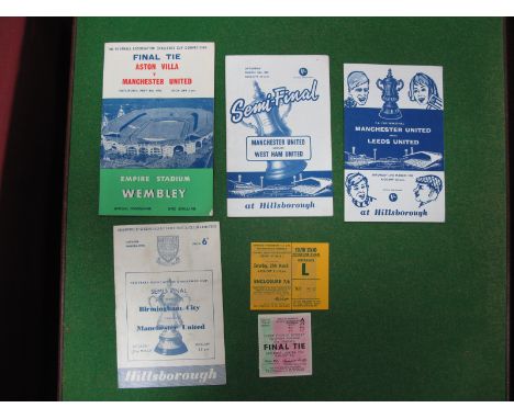 1957 F.A Cup Final Manchester United v. Aston Villa Programme Plus Ticket, programmes from United's Hillsborough Semis 1957, 