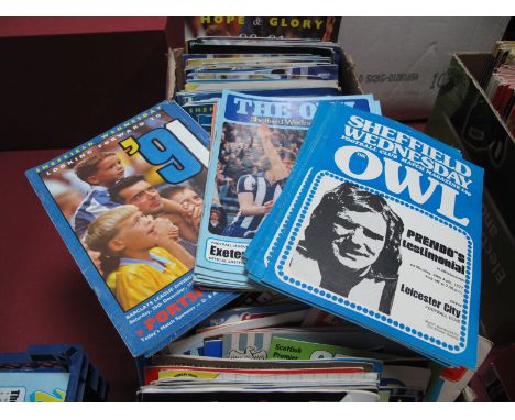 Sheffield Wednesday Programmes 1960's - 90's, including 1975 at Worksop plus ticket, at Doncaster - County Cup, other clubs i