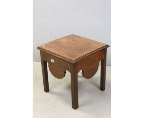 Georgian Mahogany Box Commode with Shaped Apron and raised on four square legs, 48cms wide x 48cms high
