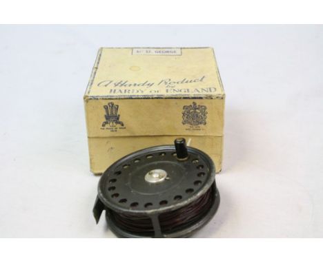 Boxed vintage "Hardy The St George" fishing Reel size 3 3/4 inches
