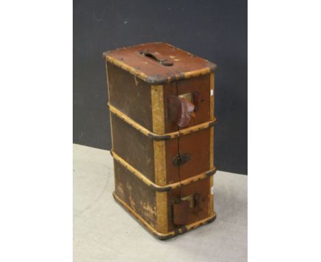Vintage Wooden Bound and Canvas Covered Travelling Trunk