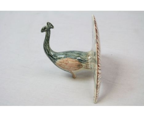 Beswick ceramic model of a Peacock No 1482 by Colin Melbourne 1956 - 62 in Pastel colours, stands approx 9cm &amp; marked "Be