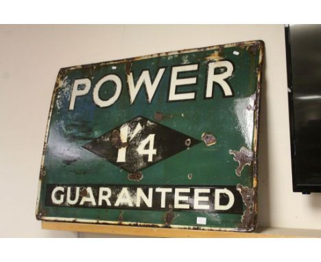 Large vintage "Power" petrol Enamel Sign, measures approx 106 x 76cm