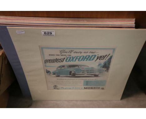 Collection of vintage show room car advertising pictures including Triumph, Austin, Humber, Ford, Morris etc 