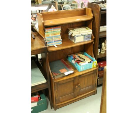 Ercol Waterfall Bookcase with Cupboard below, 61cms wide x 113cms high