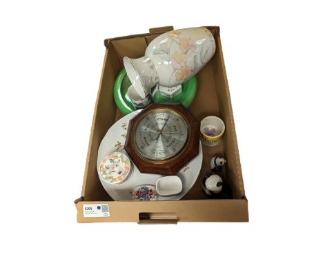 Comitti of London barometer, USSR panda figurine and a collection of other ceramics 
