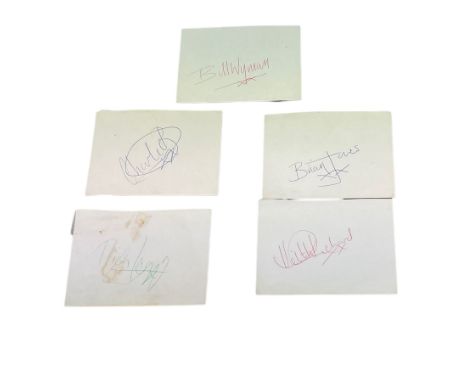 The Rolling Stones: set of five signatures - Mick Jagger, Keith Richards, Bill Wyman, Brian Jones and Charlie Watts 