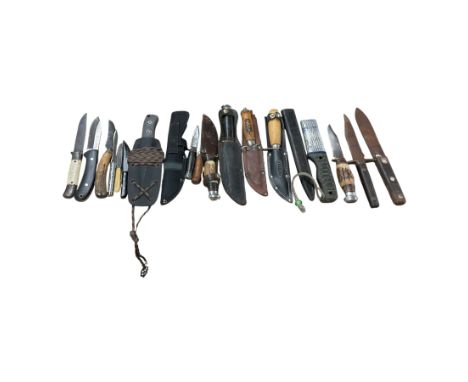 Collection of hunting and similar knives, including Flanden, Whale, Barns etc 
