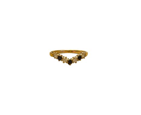 9ct gold cubic zirconia wishbone ring, hallmarkedCondition Report:Approx 1.08 grams, size N