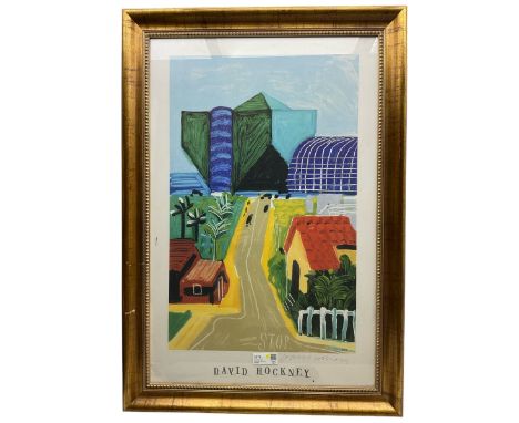 After David Hockney (British 1937-): 'Hancock Street, West Hollywood', framed print 89cm x 58cm 