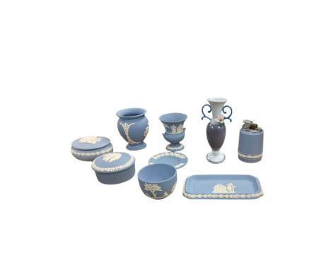 Wedgwood Jasperware, including vases lighter and trinket dishes, together with Lladro vase