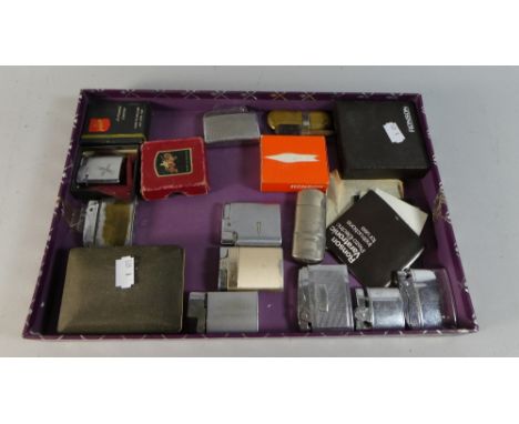 A Tray Containing Approximately Nineteen Vintage Ronson and Other Lighters