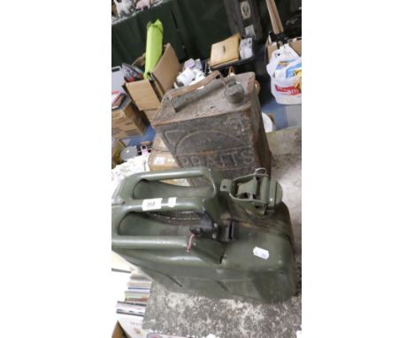 A Vintage Pratt's Petrol Can and a Half Jerry Can 