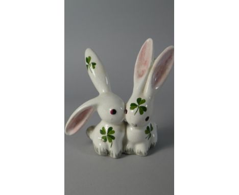 A Plichta of London Ceramic Rabbit Decorated with Shamrock, 12.5cm high 