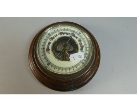 An Edwardian Circular Aneroid Barometer, 15cm Diameter