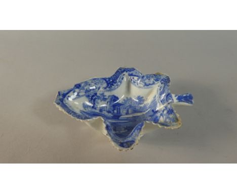 An Early Copeland Spode Italian Pattern Blue and White Transfer Printed Pickle Dish, Some Chips and Losses, 12cm Long