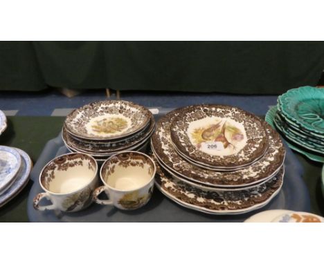 A Tray of Royal Worcester Palissy Game Series Tea and Dinnerwares