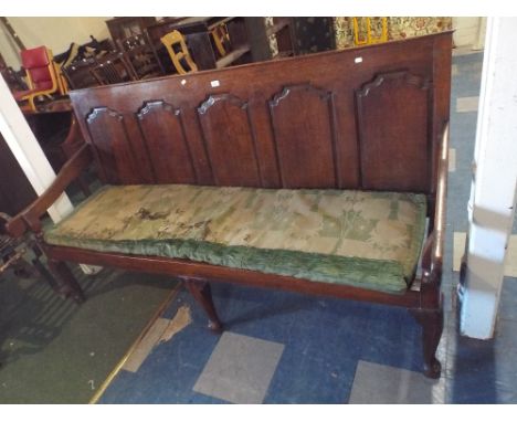 A 19th Century Oak Five Panel Settle 166cm Long