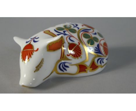 A Royal Crown Derby Piglet Paper Weight, Gold Button