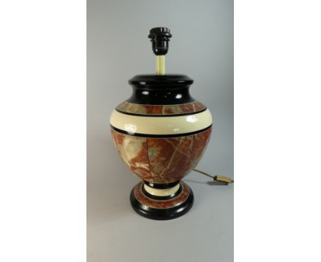 A Ceramic Vase Shaped Table Lamp Base, 45cm high 