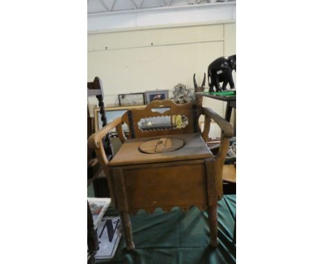 A 19th Century Folding Colonial Campaign Commode, Probably Indian with Iron Mounts, 56cm Wide