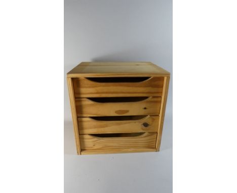 A Wooden Four Shelf Filing Box, 39cm Wide