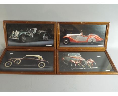 A Set of Four Framed Photographs, Vintage Cars