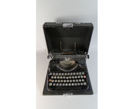 A Vintage Cased Continental Manual Typewriter, In Need of Attention 