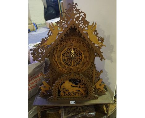 A Fretwork Bracket Clock by Seth Thomas U.S.A, 70cm high