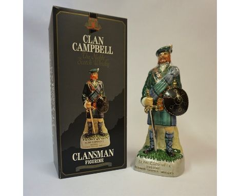 The Clan Campbell Clansman Figurine, containing Clan Campbell De Luxe Blended Scotch Whisky, 43% vol, 750ml, with box