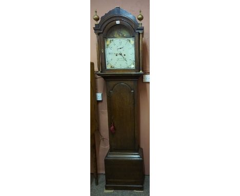 A George III Oak Cases Eight Day Longcase Clock by James Warren of Canterbury (1778-1832), With a painted 12 inch dial with s