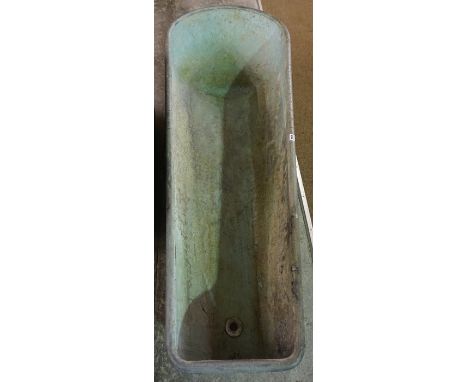 A Vintage Tin Bath, 40cm high, 182cm long, 67cm deep
