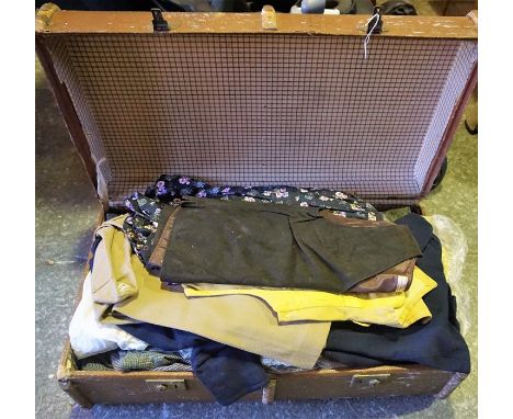 A Quantity of Sundry Wearing Aparel, Enclosed in a vintage travel trunk