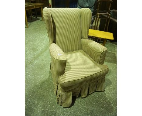 A Vintage Upholstered Wing Armchair, 96cm high