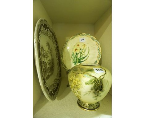 A Quantity of Sundry China Pottery and Glass, To include a Doulton jug, a Vienna porcelain vase, a Victorian platter, a Royal