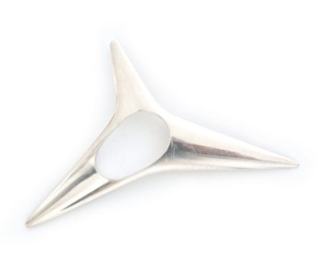 Henning Koppel for Georg Jensen - A 1960s Danish Sterling silver pendant of pierced abstract form with loop pendant fitting, 