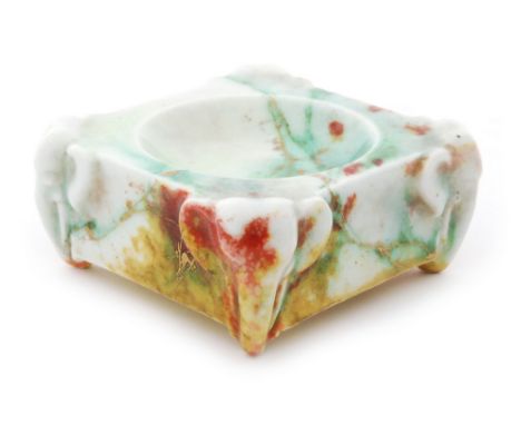 Charles Noke and Harry Nixon - Royal Doulton - A 1920s Chinese Jade dish or open salt of square section with a central circul