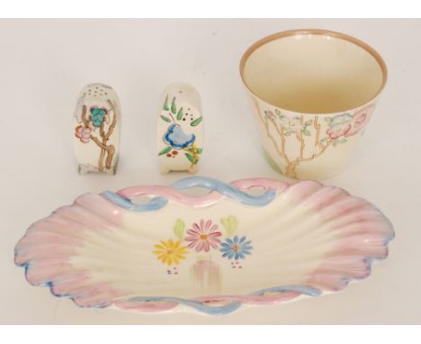 Clarice Cliff - Chippendale - A sugar bowl circa 1939 hand painted with a stylised flowering tree, script signature, together