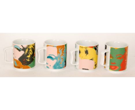 Rosenthal Studio-line - A boxed set of four mugs each decorated with a transfer applied image of Marilyn Monroe, after the or