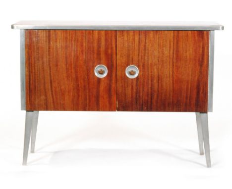 Ernest Race - Race Furniture - A BD1 double door cabinet or sideboard of mahogany veneered holoplast construction, with alumi