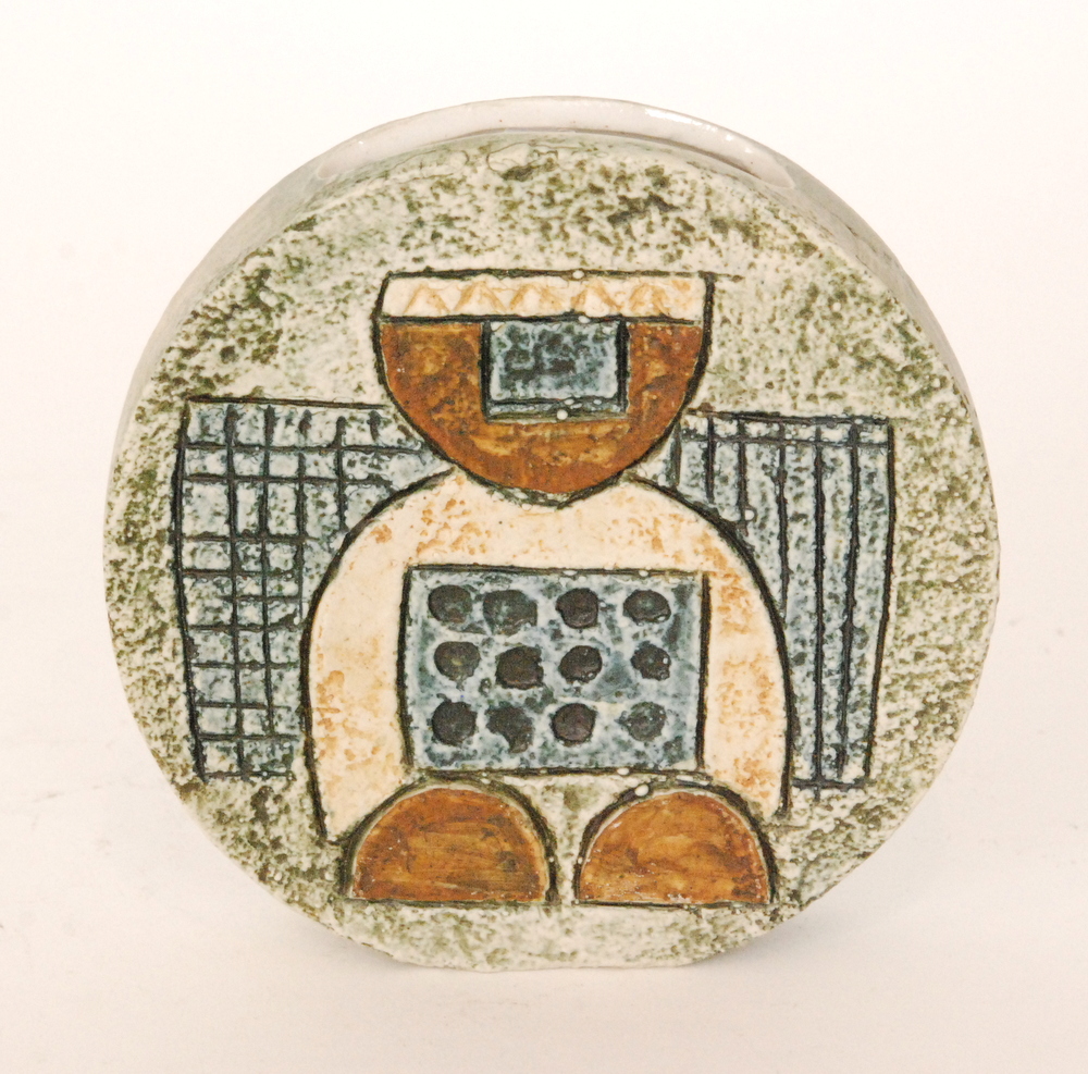 Troika Pottery A small Wheel vase decorated by Penny Black with