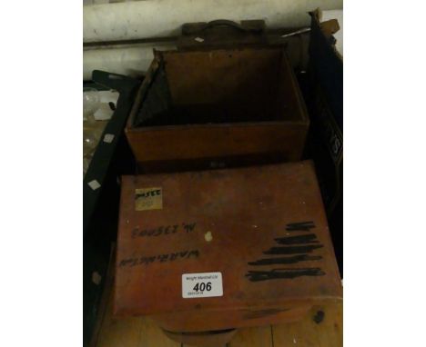 Three various cased vintage pigeon racing clocks, and one further empty case.